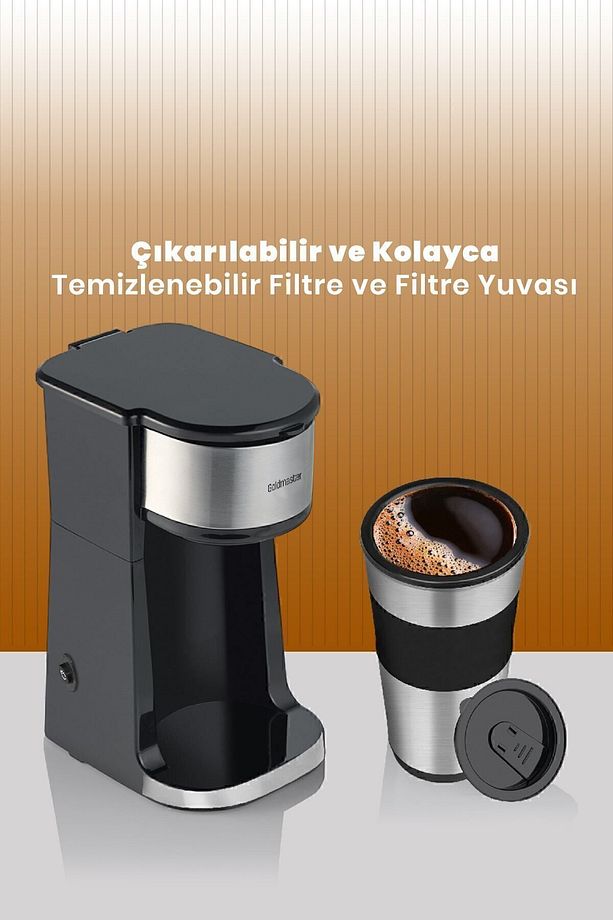 Coffee Chef Paslanmaz Çelik Termos Seyahat Bardaklı Kişisel Filtre Kahve Makinesi - 5