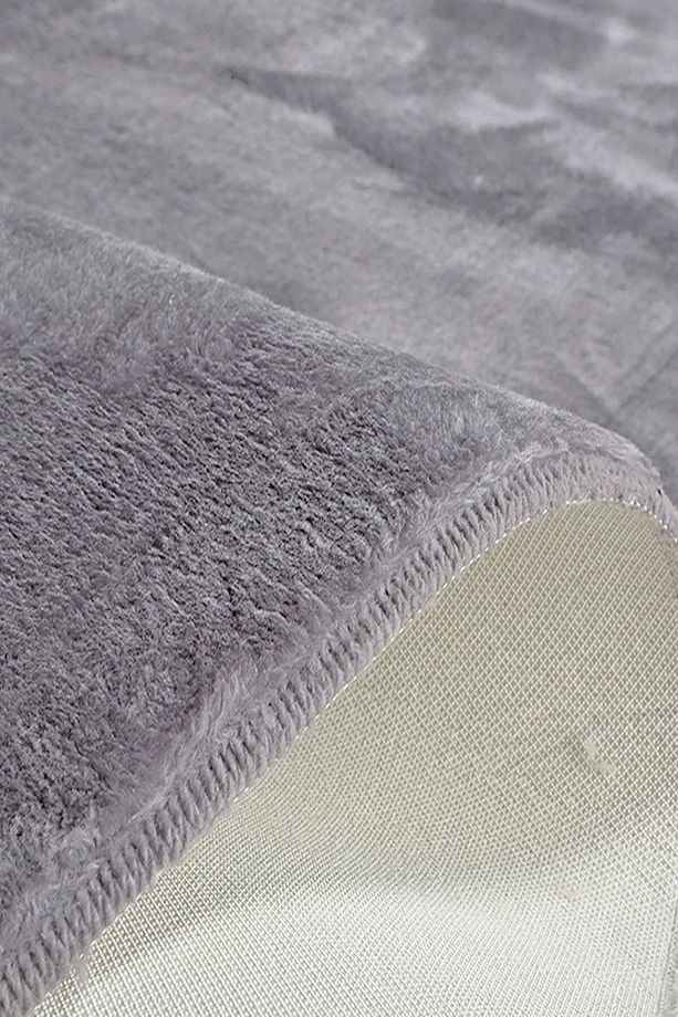 Peluş Post Kaymaz Taban Yolluk Halı Antrasit - 3