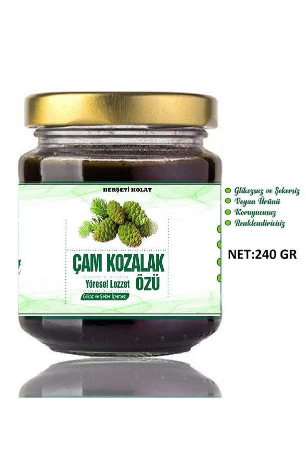 Kozalak Macunu Çam Kozalağı Macunu Özü Glikozsuz Şekersiz Çam Kozalak Macunu Özü Net 240gr - 3
