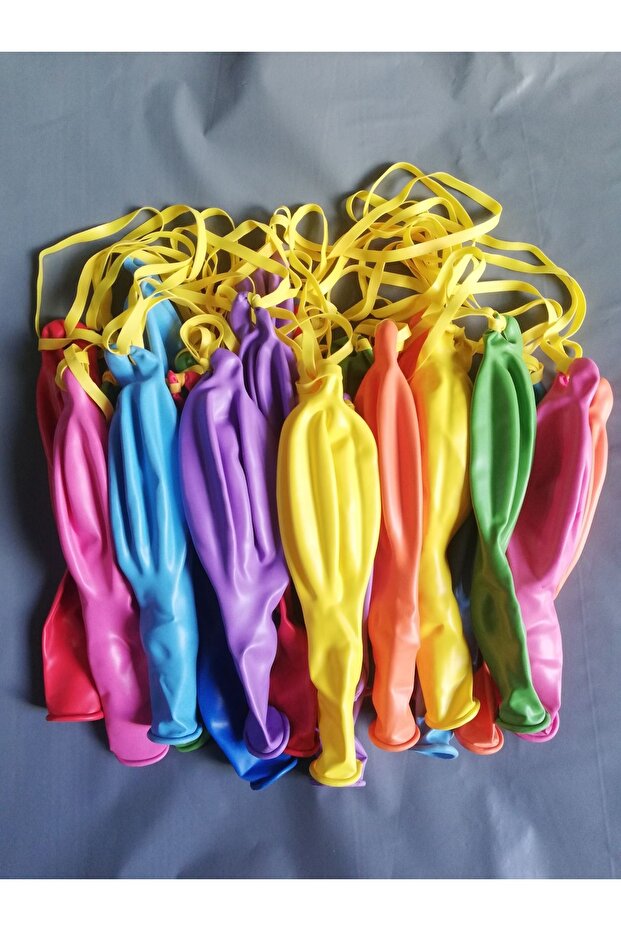 Kalbi Ticaret Lastikli Balon 25'li Punch Balon Zıpzıp İpli Balon Atom Balon Panç Büyük Boy Renkli Balon