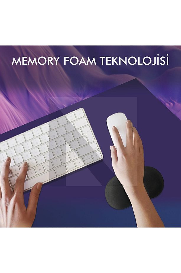 MP03 - Memory Mouse Bilek Destek Pedi | Yumuşak, Ergonomik, Fare Önü El Bileği Dinlendirme Pedi - 4