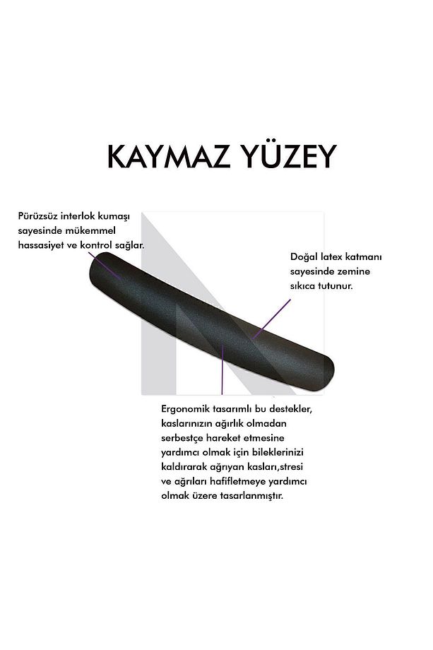 MP03 - Memory Klavye Bilek Destek Pedi | Yumuşak, Ergonomik, Klavye Önü El Bileği Dinlendirme Pedi - 3