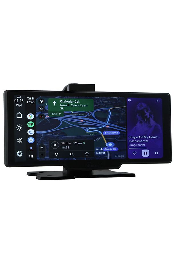 10" Taşınabilir Apple CarPlay & Android Auto, Ön & Arka Kameralı Torpido Üstü Araç Multimedya - 8