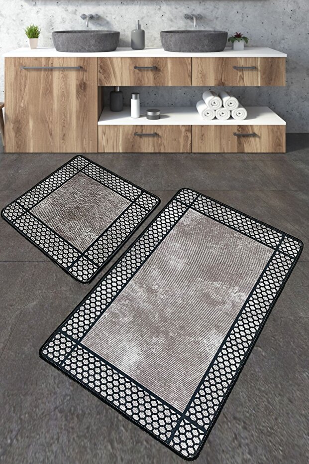Beja Bathroom Rug Set of 2 Bathroom Rug Mat Washable Non-Slip