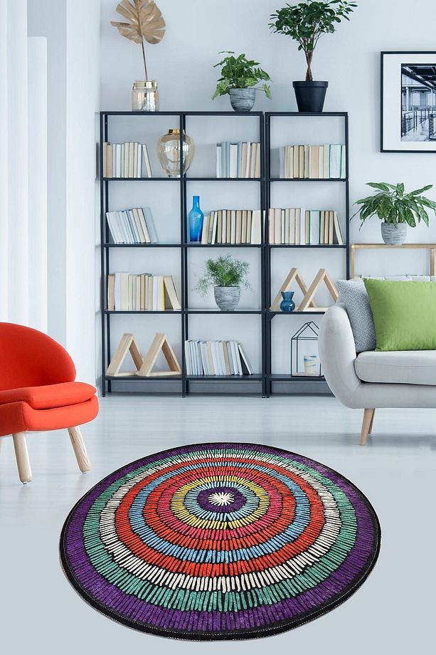Bubble Dekoratıf Çap Dekoratif Marka Yıkanabilir Kaymaz Taban Halı Djth - 2
