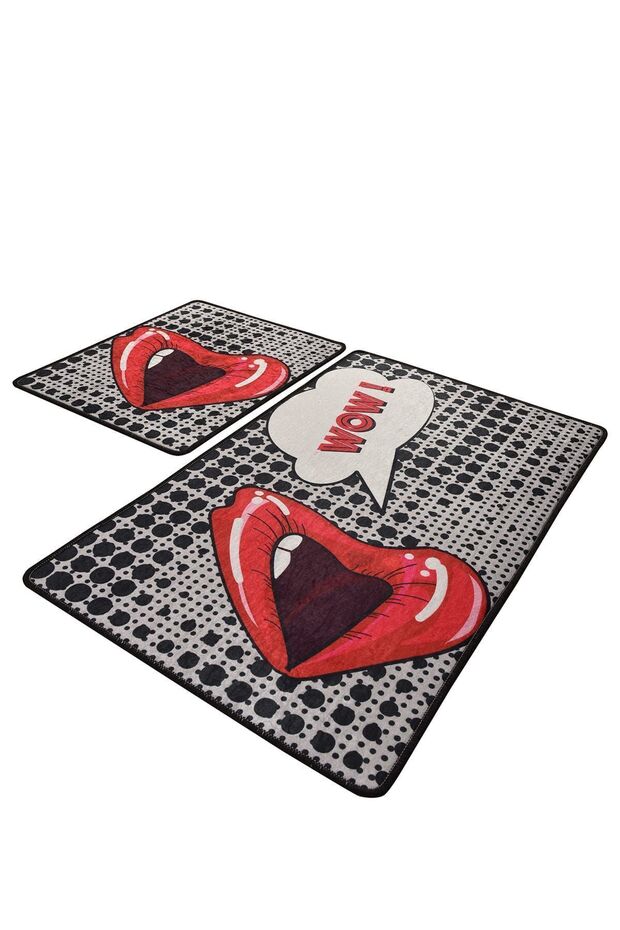 Kıss 2'li Set Banyo Halısı Banyo Halısı, Paspas Djtbanyo - 2