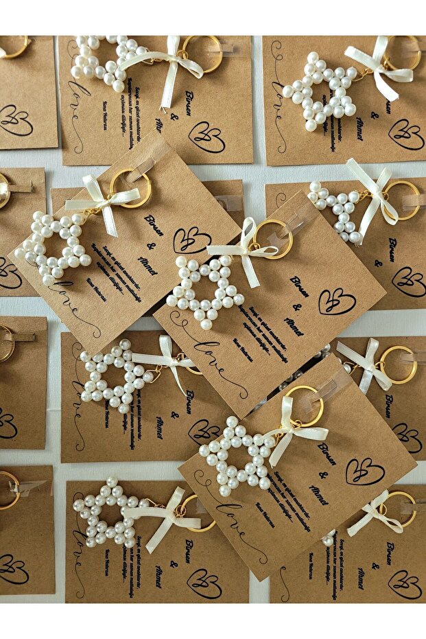 Star Pearl Keychain 10 Pieces Wedding Engagement Promise Souvenir Gift