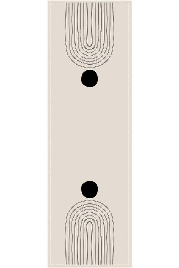 40x140cm Tay Tüyü Süet Dokuma Leke Tutmaz Kumaş Masa Örtüsü Runner Soyut Modern Rnr039 - 2