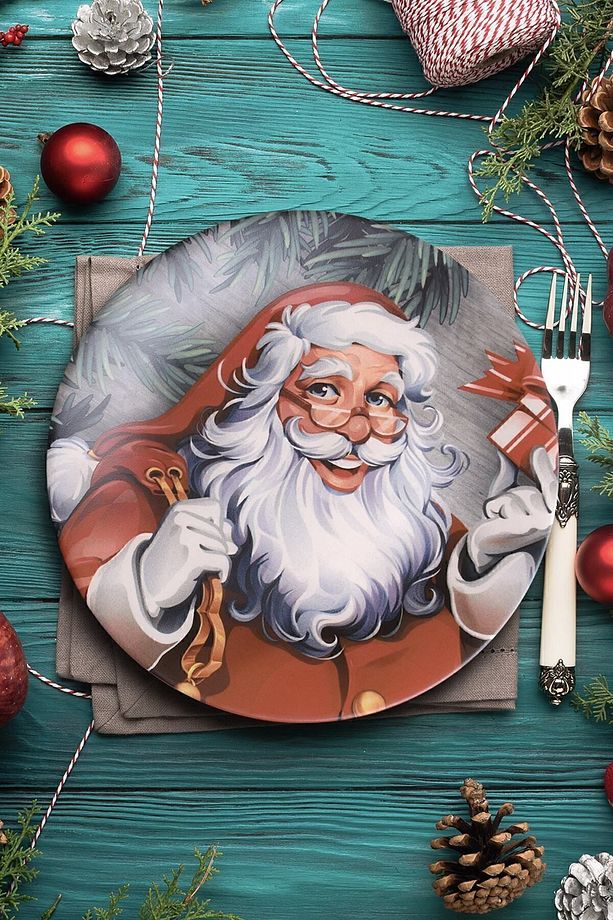 Yılbaşı Noel Baba Servis Tabağı 26 Cm 17979 - 1