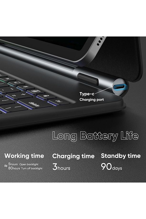 Galaxy Tab S10 Fe/s9 Fe 10.9 Inch Uyumlu Magic Keyboard Touchpad Rgb Işıklı Klavyeli Kılıf - 7