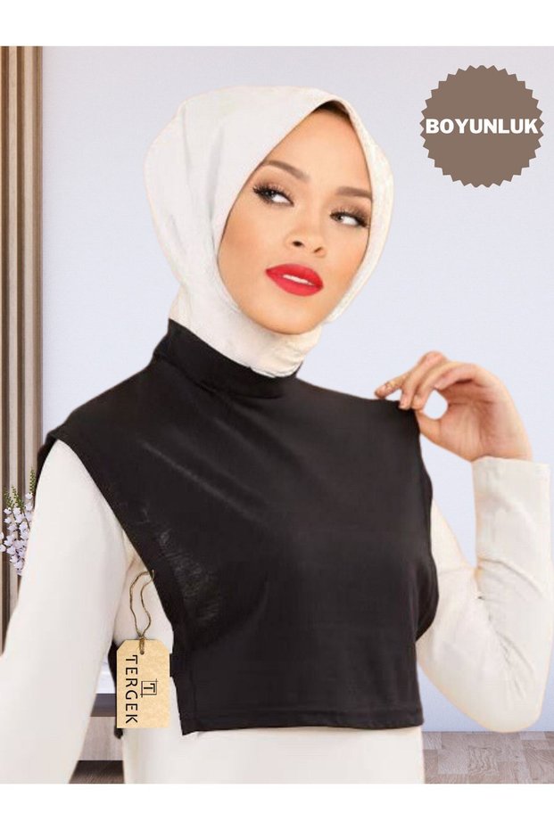 Neck Collar, Turtleneck Turtleneck Black Combed Cotton No-Show Outfit Jersey Open Collar Hijab Prayer Sports