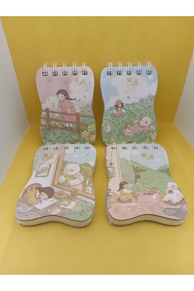 Mini Rabbit Girl Oval Mini Notepad Colorful Cute Gift Notepad