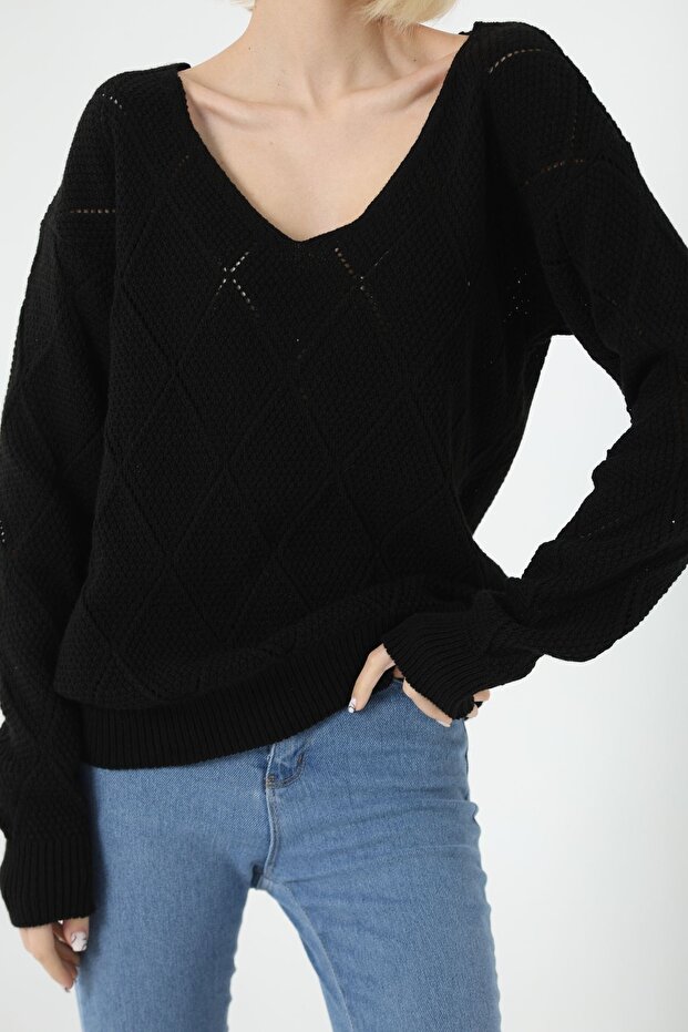 OVERSİZE AJURLU KAZAK - 7