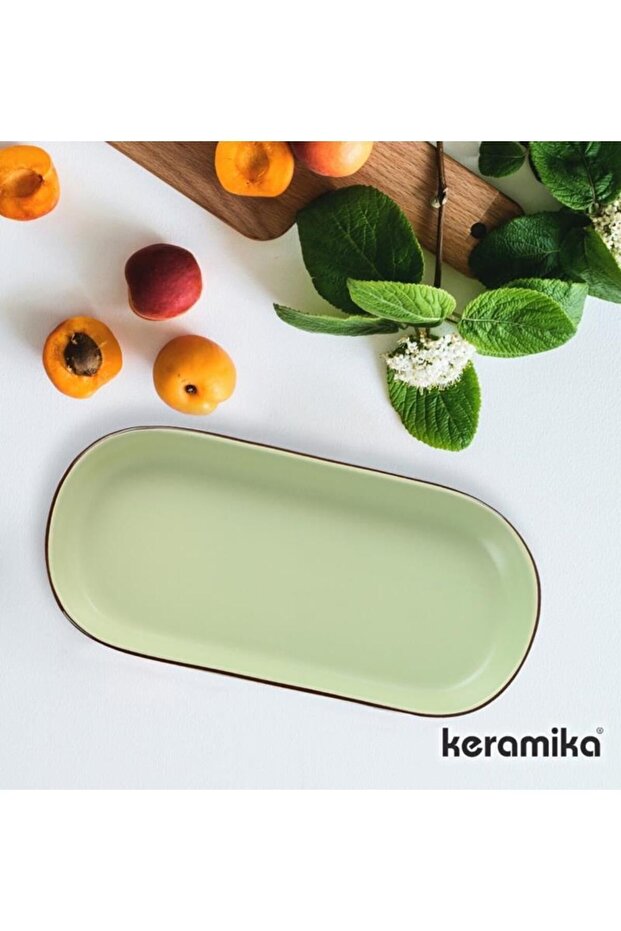 Mat Pembe Krem Nil Yeşil Noyan Kayık Tabak Kenar File 3 Renk 3 Adet - 4