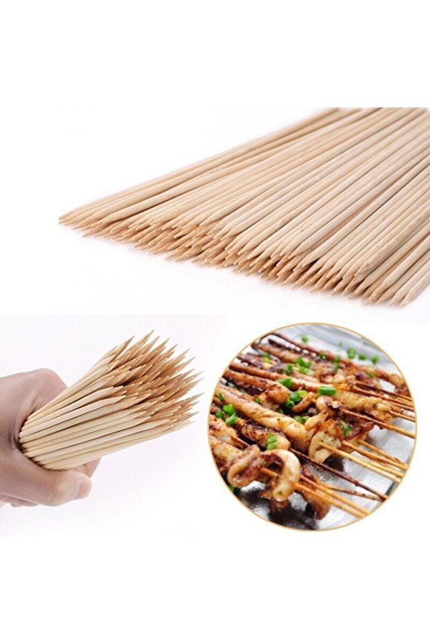 30 Cm 3 Mm Kalın Bambu Çöp Şiş - 1