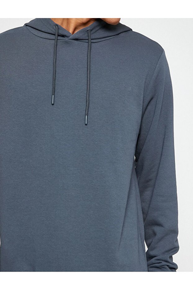 Erkek Basic Kapşonlu Sweat - 6