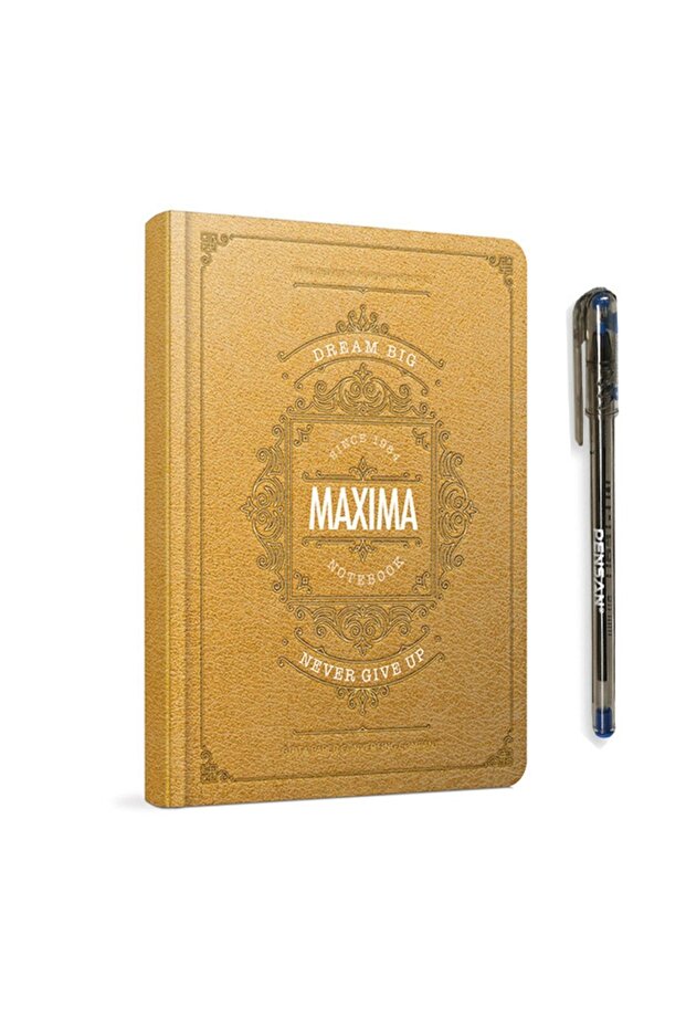 Maxima Thread Stitched Hard Cover 13x21 120 Sheets Unlined Concept Notebook - With Pen Gift - 1