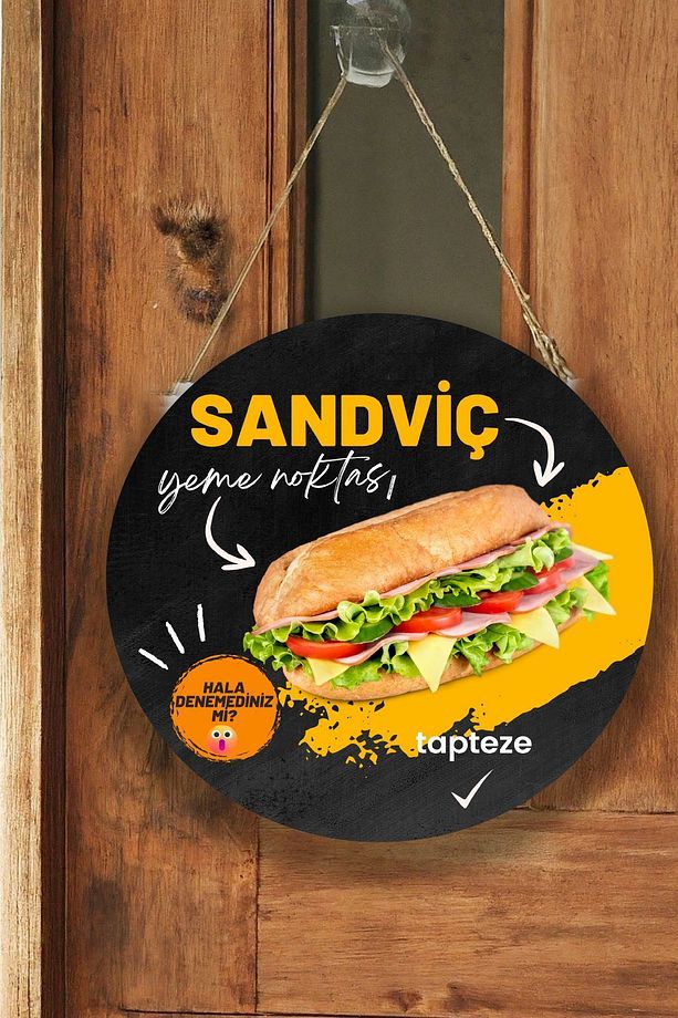 Sandviç Salonu Için Duvar, Kapı, Çift Taraflı Askılı Pano Karşılama Tabelası, Cafe Büfe Süs Dekor - 4