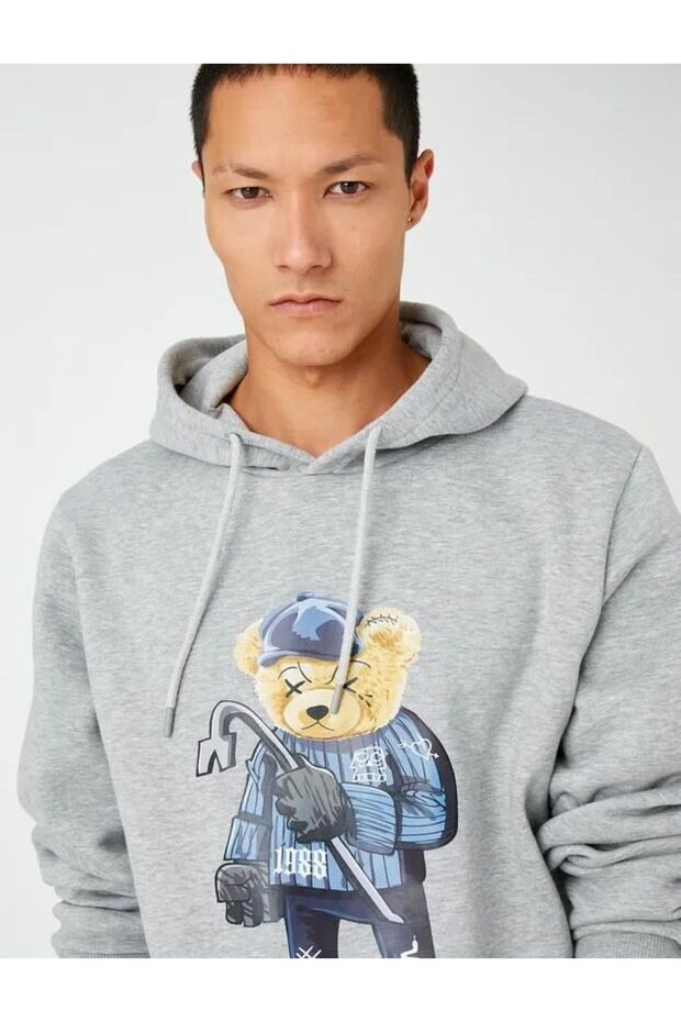 Erkek Basic Kapşonlu Sweat - 2