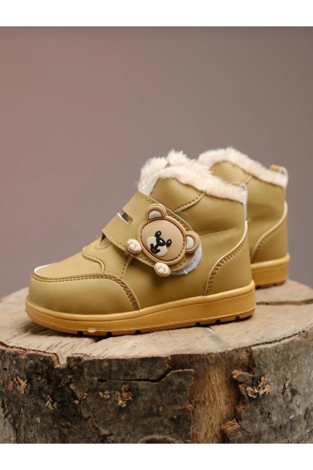 Waterproof Anatomical Baby Kids Winter Boots with Fur Inside and Velcro