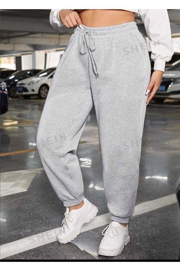 Kışlık Şardonlu Kalın Kumaş Paça Lastikli Rahat Giyim Eşofman Altı- jogger paça- üç ip - 5