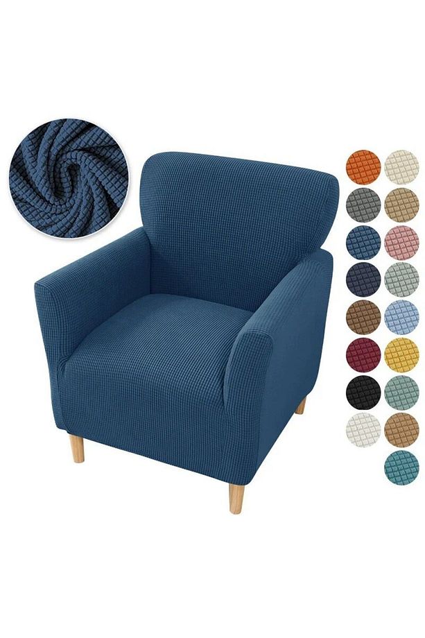 Likrali Streç Lastikli Esnek Kare Desen Berjer Tek Kişilik Kotuk Örtüsü Koltuk Kılıfı Sofa Cover - 1