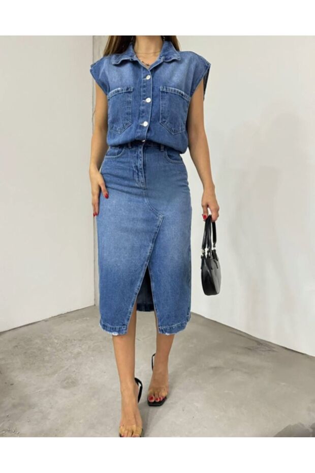 Rochie de damă din denim - 1