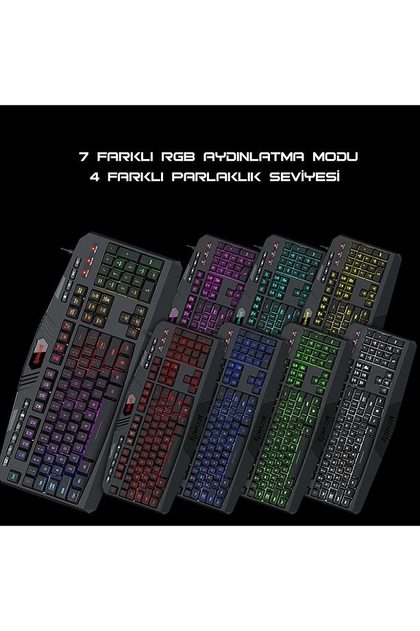 S101-3 Kablolu Türkçe Q Rgb Oyuncu Klavye Mouse Seti S101-3 - 4