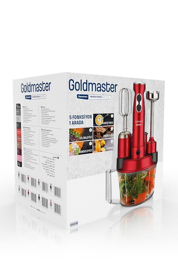 Elenamax Pembe 1000 Watt Hız Ayarlı %100 Bakır Motor 5 In 1 Mutfak Robotu Multi Blender Seti - 9