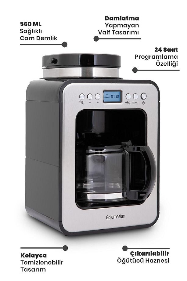 Klass 2 In 1 Öğütücülü Programlanabilir Tam Otomatik Filtre Kahve Makinesi - 6