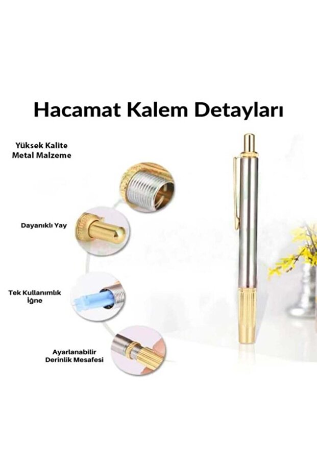 Profesyonel Fizik Tedavi Hacamat Sülük Kalemi Tek Iğneli Ağrı Azaltıcı Kalem 50 Adet Iğne Hediyeli - 5