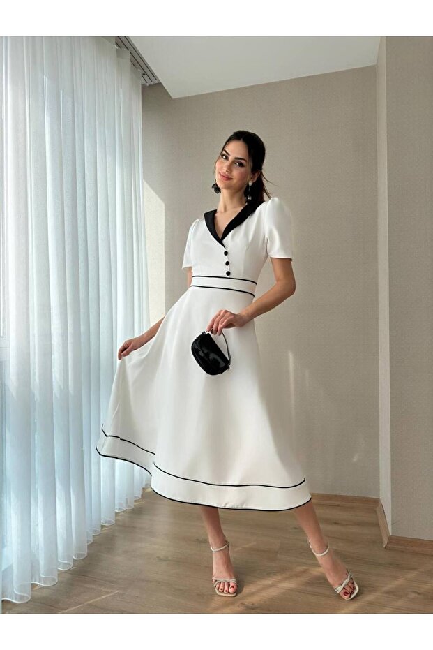 British Elegance Collar Detail Dress
