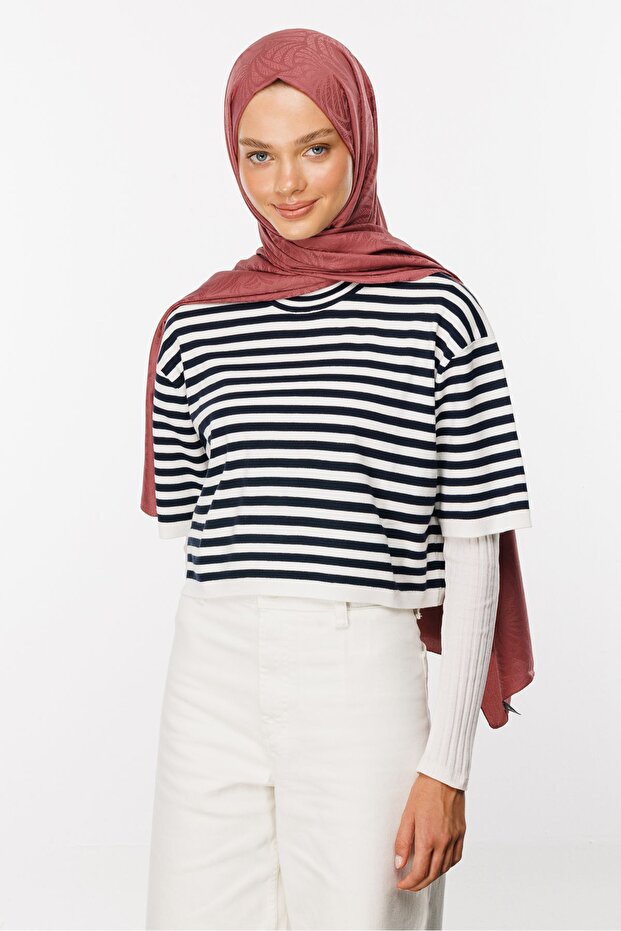 Gül Kurusu Artemis Desen İpeksi Jakar Şal - 5