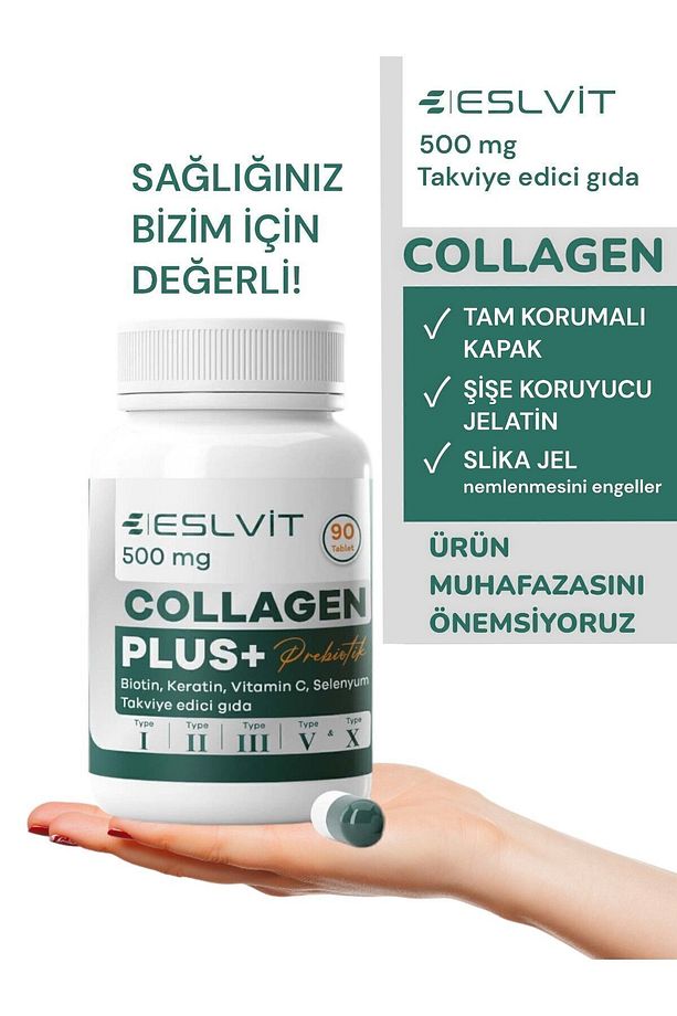 5 Tip Hidrolize Kolajen Tip 1, Tip 2, Tip 3, Tip 5 ,tip 10 (C Vitamin , Çinko , Selenyum) 90 tablet - 4