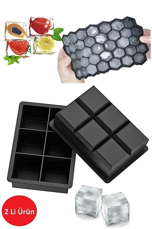 6 Compartment Large Size Silicone Freezer - Honeycomb Ice Cube