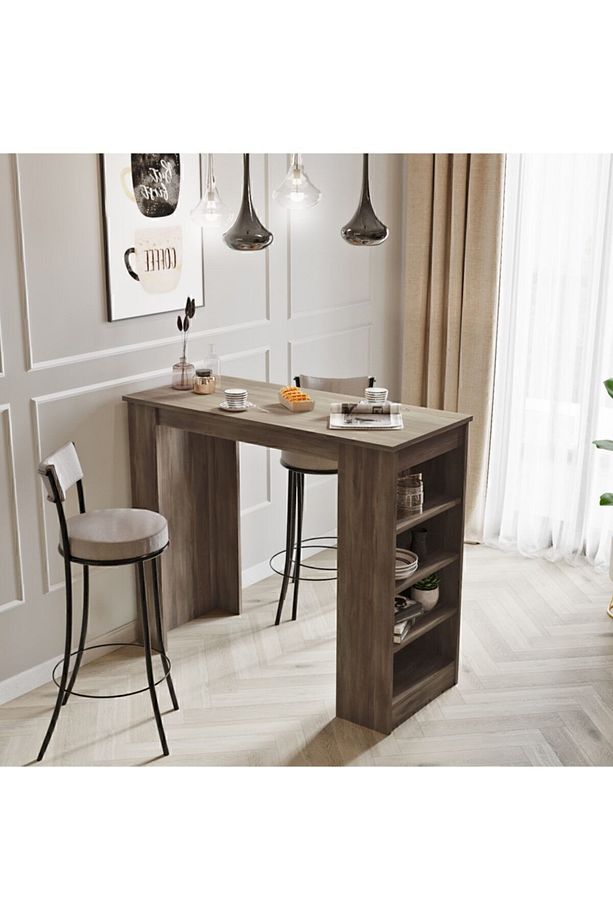 Style Bar Masası Mutfak Yemek Masası Kahve St1-cu - 3