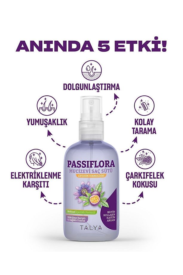 Passiflora Mucizevi Saç Sütü, Bitkisel Içerikli Formül, Lipozom Teknolojisi, Dökülme Karşıtı, 200 ml - 4