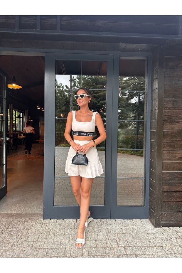 Piliseli İçi Şortlu Kadın Etek - 2
