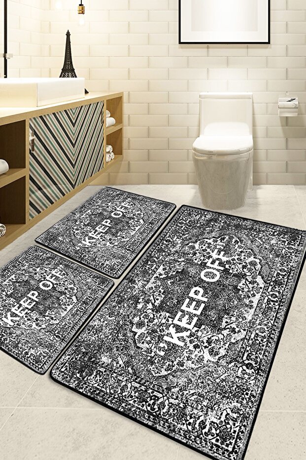 Keep Off 3-Piece Bathroom Rug Set