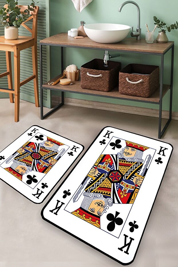 Karo Playing Card Set of 2 Bathroom Rug Bath Mat