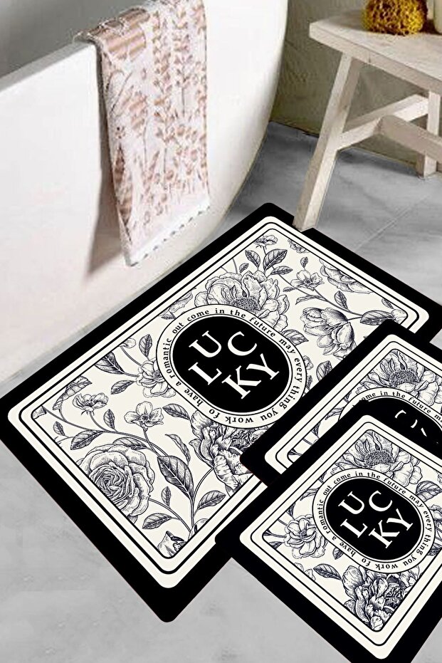 Chancy Set of 3 Bathroom Rugs