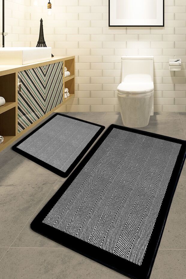 Barley Black 2'li Set Banyo Halısı Djtbanyo - 1