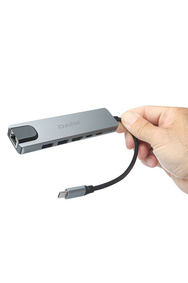6 in 1 USB 3.2 Type-C to Ethernet / Hdmi / USB-C PD 100W Macbook & Notebook için Port Çoklayıcı Hub - 3