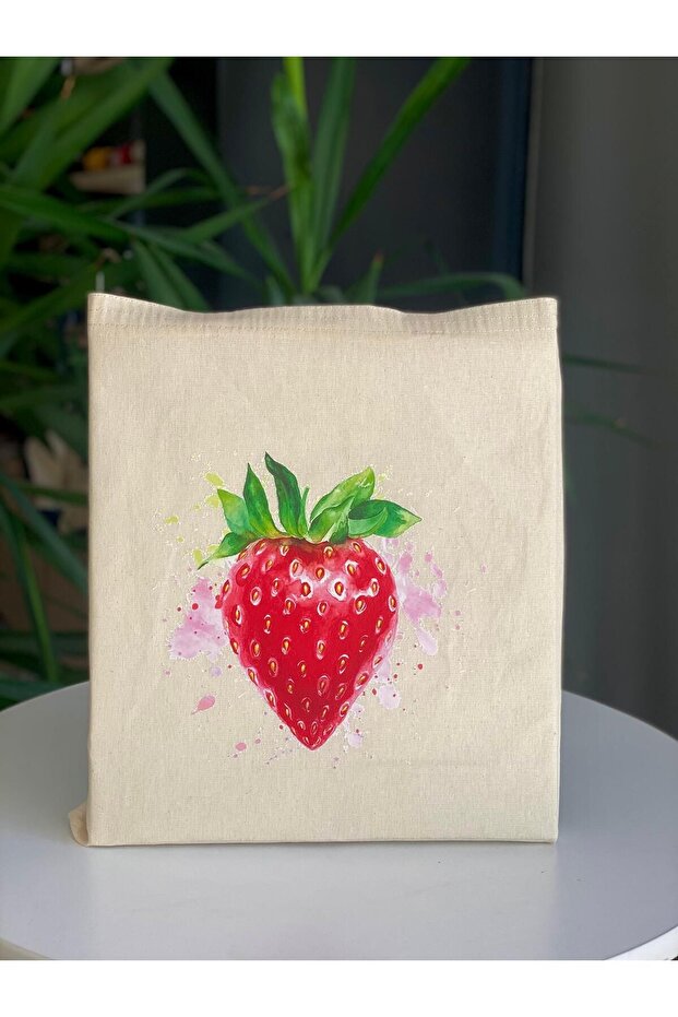 Raw Cloth Shoulder Bag - Strawberry Printed