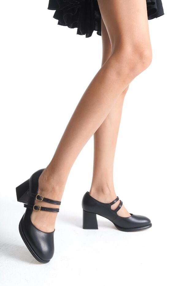 Topuklu platformlu Stiletto siyah cilt - 1
