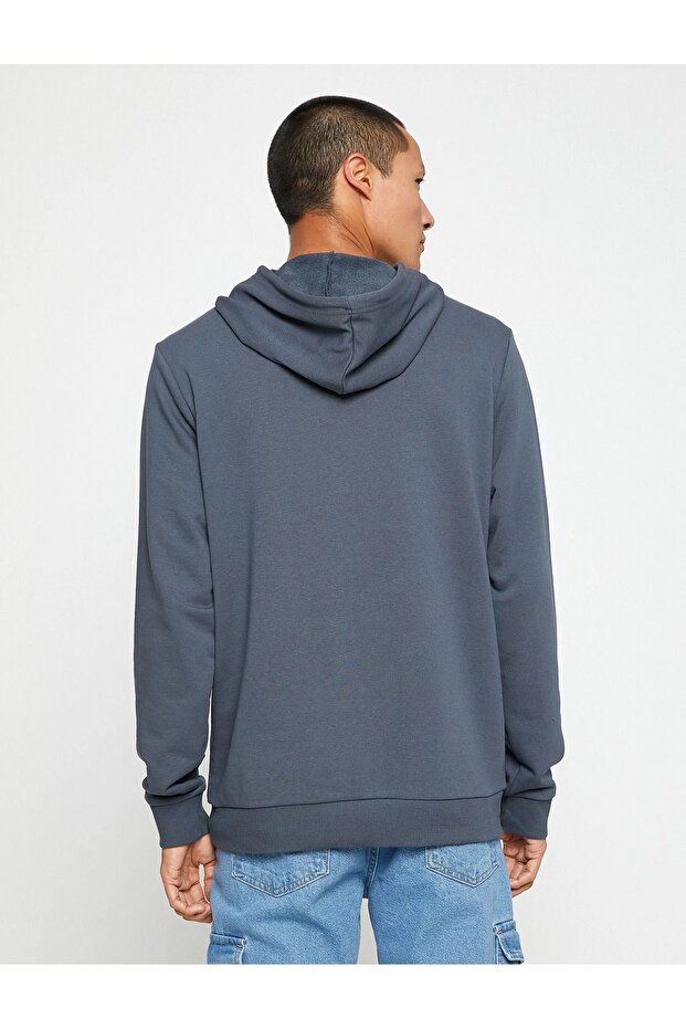 Erkek Basic Kapşonlu Sweat - 5