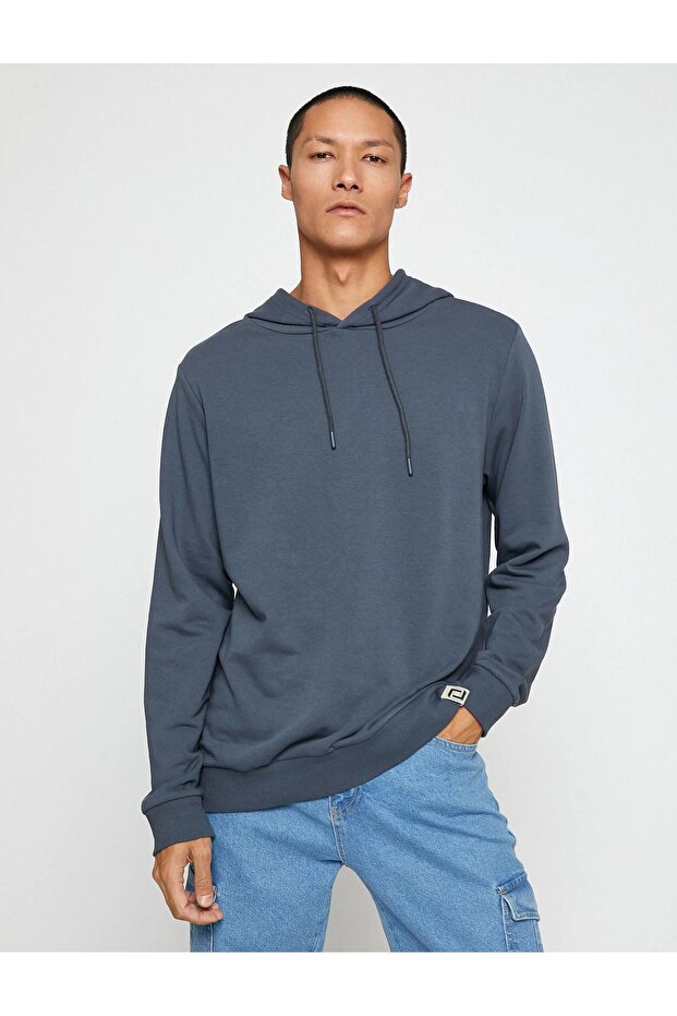 Erkek Basic Kapşonlu Sweat - 1