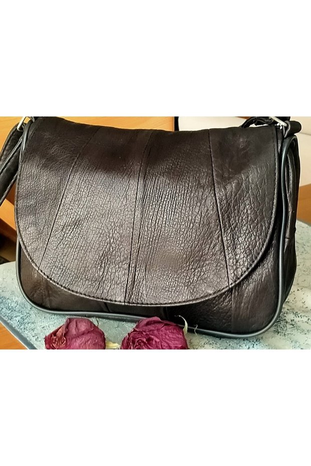 Elite Nova Shopping Genuine Leather Medium Size Crossbody Bag Black Ensh-000007
