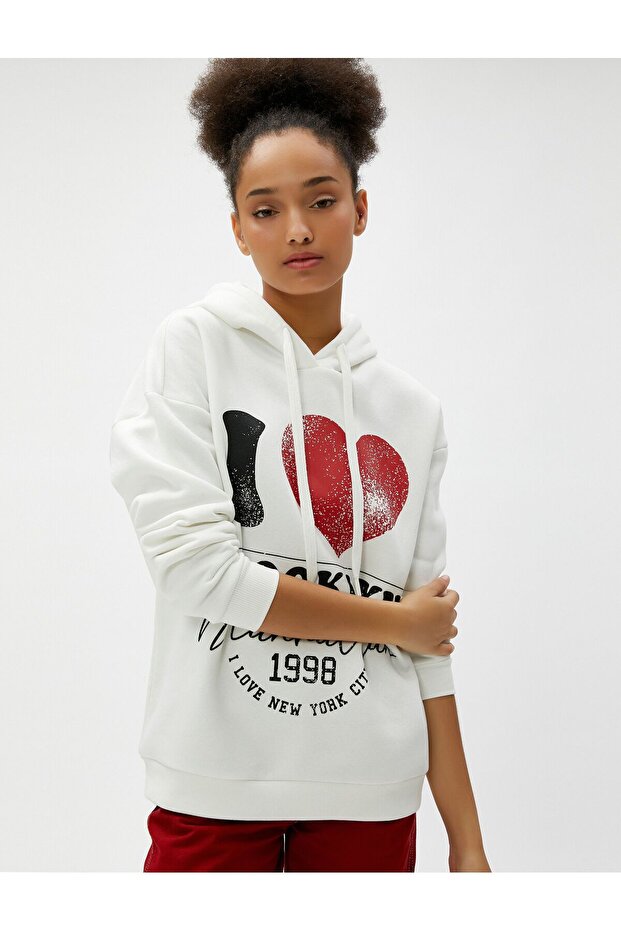 Kadın Kapüşonlu Oversize Sweat - 2