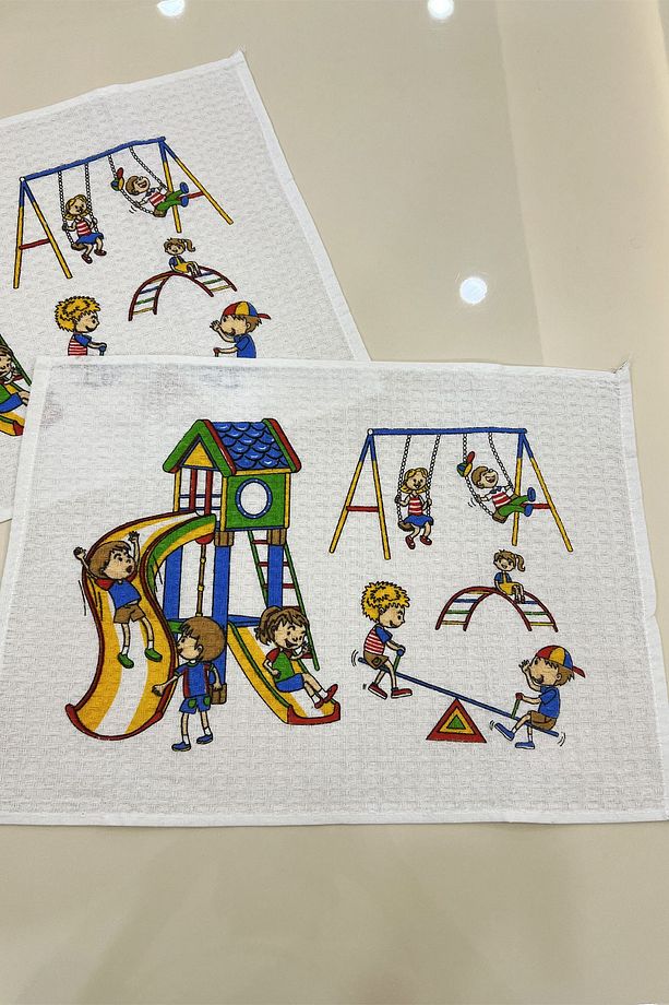 2 Adet 35x45 Yıkanabilir Ilkokul Ve Okul Öncesi Beslenme Örtüsü/bezi_1037-a - 1